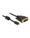 Delock Przewód HDMI z męskim wtykiem Micro-D > DVI 24+1 wtyk męski, 2m - nr 12