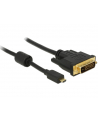 Delock Przewód HDMI z męskim wtykiem Micro-D > DVI 24+1 wtyk męski, 2m - nr 9