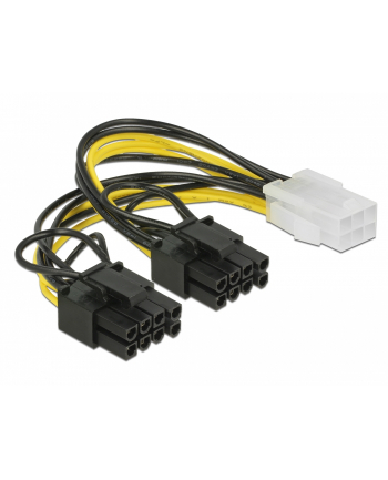 Delock PCI Express kabel zasilający 6-pinowe żeński > 2 x 8-pinowe męski 15cm