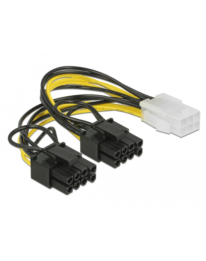 Delock PCI Express kabel zasilający 6-pinowe żeński > 2 x 8-pinowe męski 15cm główny