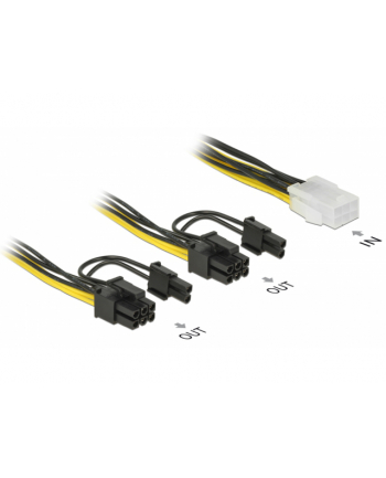 Delock PCI Express kabel zasilający 6-pinowe żeński > 2 x 8-pinowe męski 15cm