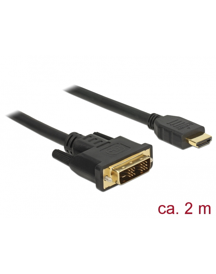 Delock kabel DVI(M) - HDMI(M) 2,0m, czarny główny