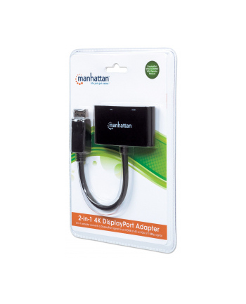 Manhattan Konwerter adapter DisplayPort DP na HDMI/VGA M/F pasywny czarny