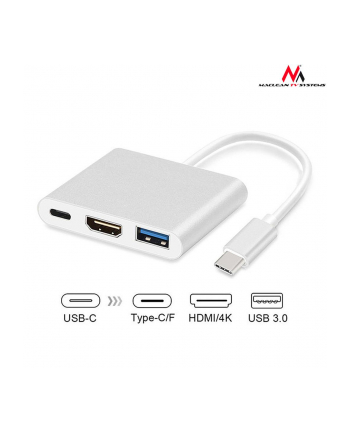 Maclean MCTV-840 Adapter USB-C - HDMI / USB 3.0 / USB-C metalowa obudowa 4K OTG