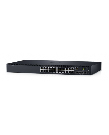 Dell Networking N1524P, PoE+, 24x 1GbE + 4x 10GbE SFP+ fixed ports, Stacking, IO