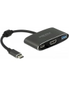 Delock adapter USB Typ-C - USB 3.1 + USB Typ-C+ HDMI (F) 4K (DP Alt Mode) - nr 19