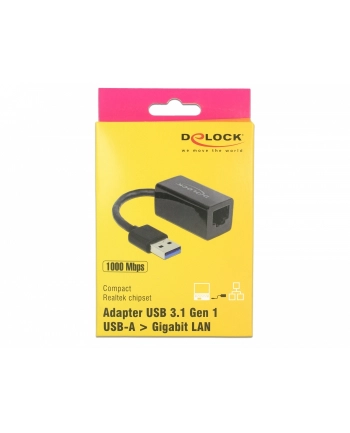 Delock Adapter USB 3.1 Gen 1 z wtykiem męskim USB Typu-A > Gigabit LAN
