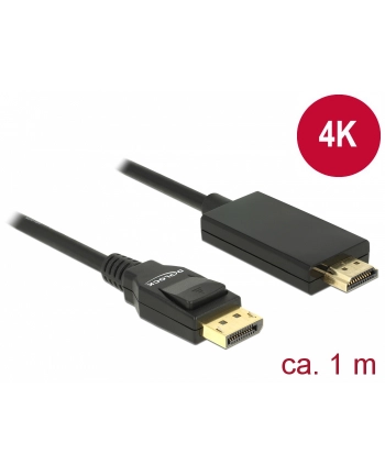 Delock kabel Displayport 1.2 (M) - HDMI-A (M) pasywny 1m; czarny