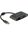 Delock adapter USB Typ-C - USB 3.1 + USB Typ-C+ HDMI (F) 4K (DP Alt Mode) - nr 10