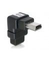 Delock adapter USB mini M-> USB mini F, kątowy 90° dół - nr 3
