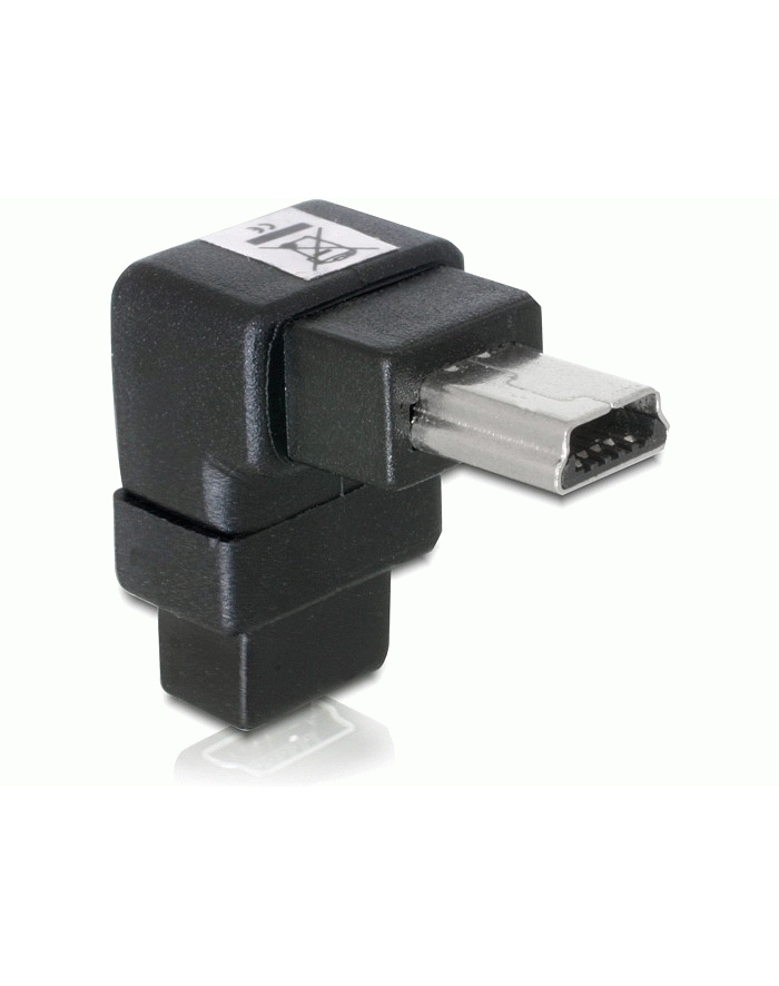 Delock adapter USB mini M-> USB mini F, kątowy 90° dół główny