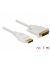 Delock kabel Displayport 1.2 (M) - DVI 24+1 (M)  1m; biały - nr 11