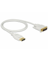 Delock kabel Displayport 1.2 (M) - DVI 24+1 (M)  1m; biały - nr 12