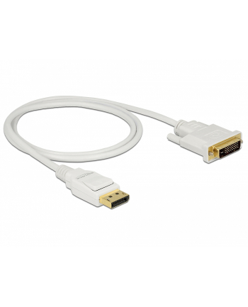 Delock kabel Displayport 1.2 (M) - DVI 24+1 (M)  1m; biały