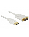 Delock kabel Displayport 1.2 (M) - DVI 24+1 (M)  1m; biały - nr 3