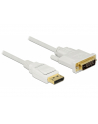 Delock kabel Displayport 1.2 (M) - DVI 24+1 (M)  1m; biały - nr 5