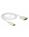Delock kabel Displayport 1.2 (M) - DVI 24+1 (M)  2m; biały - nr 12