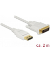 Delock kabel Displayport 1.2 (M) - DVI 24+1 (M)  2m; biały - nr 7