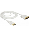 Delock kabel Displayport 1.2 (M) - DVI 24+1 (M)  2m; biały - nr 9