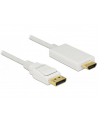 Delock kabel Displayport 1.2 (M) - HDMI-A (M) pasywny 1m; biały - nr 3
