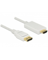 Delock kabel Displayport 1.2 (M) - HDMI-A (M) pasywny 1m; biały - nr 5