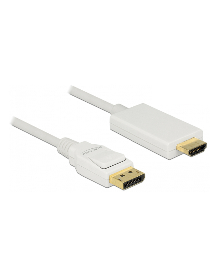 Delock kabel Displayport 1.2 (M) - HDMI-A (M) pasywny 1m; biały główny