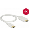 Delock kabel Displayport 1.2 (M) - HDMI-A (M) pasywny 1m; biały - nr 7