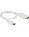 Delock kabel Displayport 1.2 (M) - HDMI-A (M) pasywny 1m; biały - nr 8
