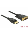 Delock kabel Displayport 1.2 (M) - DVI 24+1 (M)  1m; czarny - nr 12