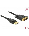 Delock kabel Displayport 1.2 (M) - DVI 24+1 (M)  1m; czarny - nr 14