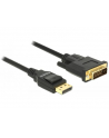 Delock kabel Displayport 1.2 (M) - DVI 24+1 (M)  1m; czarny - nr 3