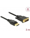 Delock kabel Displayport 1.2 (M) - DVI 24+1 (M) 3m; czarny - nr 18