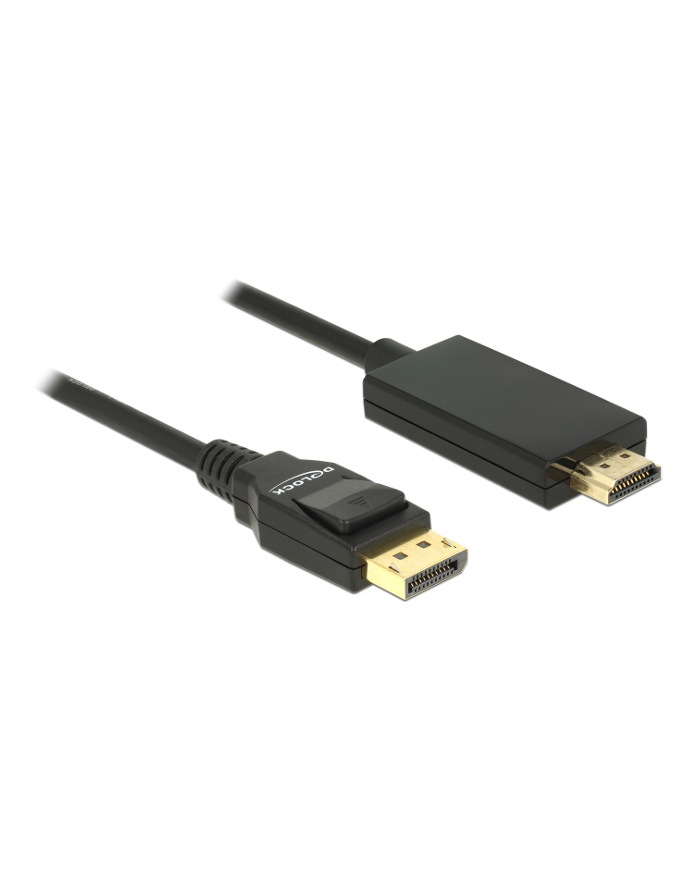 Delock kabel Displayport 1.2 (M) - HDMI-A (M) pasywny 1m; czarny główny