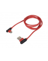 natec Kabel USB 2.0 CM - AM  Extreme Media 1m kątowy lewo/prawo czerwony - nr 1