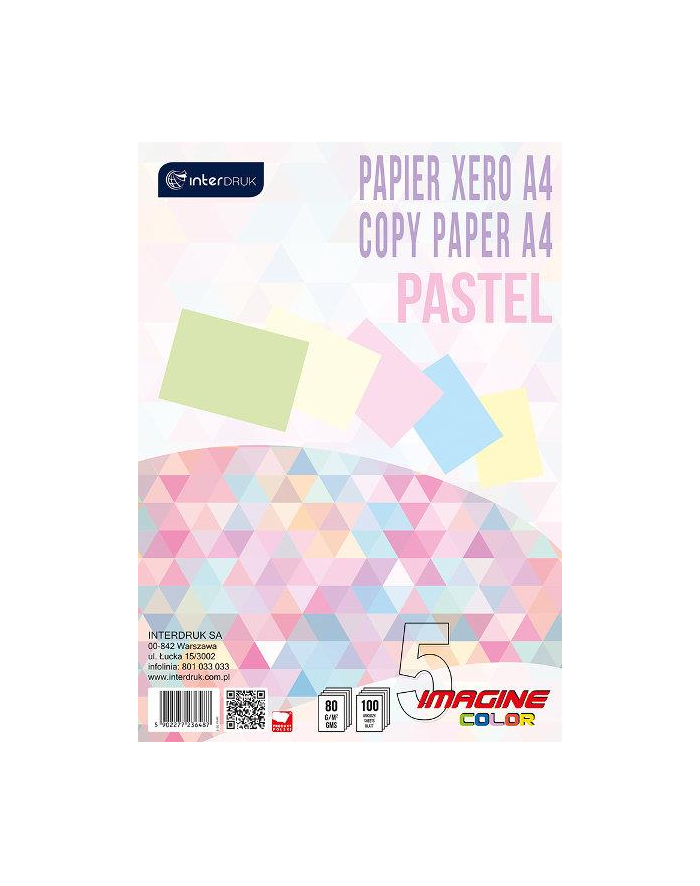 Papier ksero A4 100k 5kol pastel INTERDRUK główny