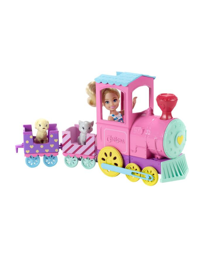 BRB Lalka Barbie Chelsea + pociąg ze zwierzakami FRL86 p3 MATTEL główny