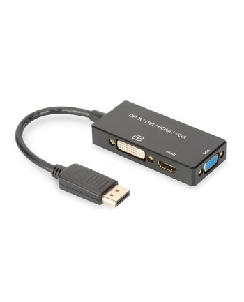 assmann Kabel adapter Displayport 4K 30Hz/1080p 60Hz Typ DP/HDMI(UHD)+DVI-I+VGA (FHD) M/Z czarny 0,20m