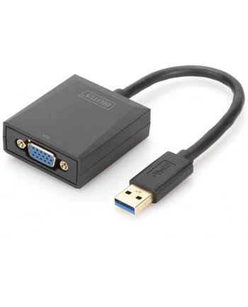 digitus Adapter graficzny VGA 1080p FHD na USB 3.0, aluminiowy, czarny