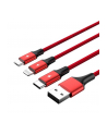 unitek Kabel ładujący 3-in-1 USB - USB-C/microUSB/Lightning, 1,2m, C4049RD - nr 12