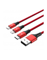 unitek Kabel ładujący 3-in-1 USB - USB-C/microUSB/Lightning, 1,2m, C4049RD - nr 1