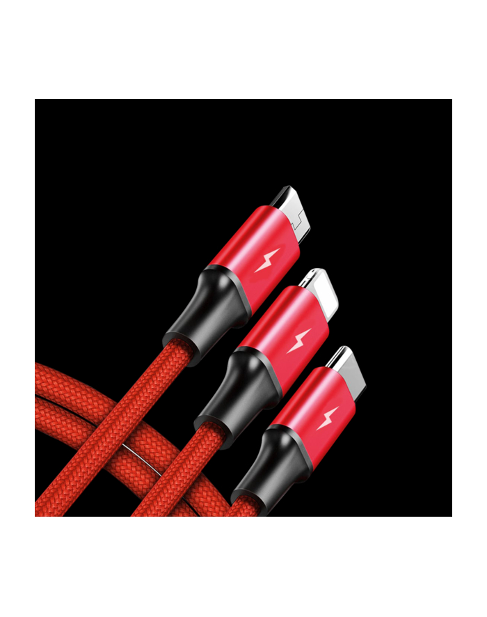 unitek Kabel ładujący 3-in-1 USB - USB-C/microUSB/Lightning, 1,2m, C4049RD główny