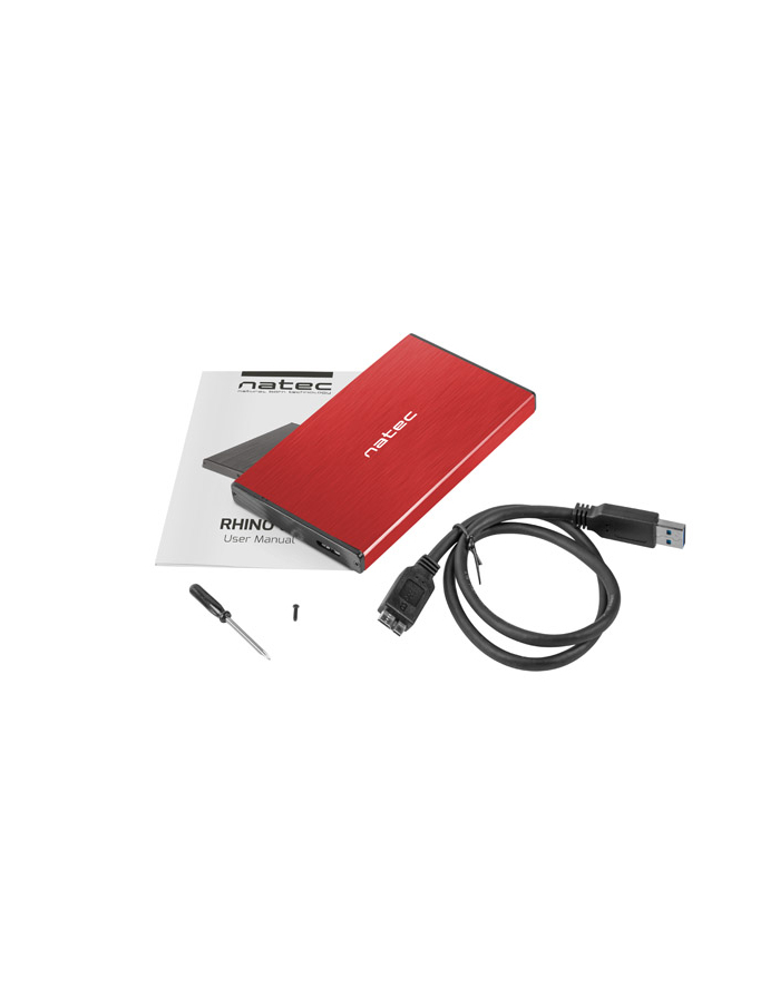 natec Kieszeń zewnętrzna HDD/SSD Sata Rhino Go 2,5 USB 3.0 czerwona główny
