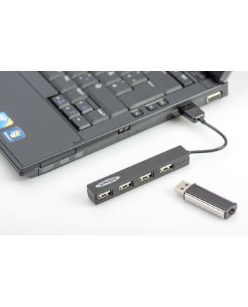 ednet HUB/Koncentrator 4-portowy USB 2.0 HighSpeed, czarny