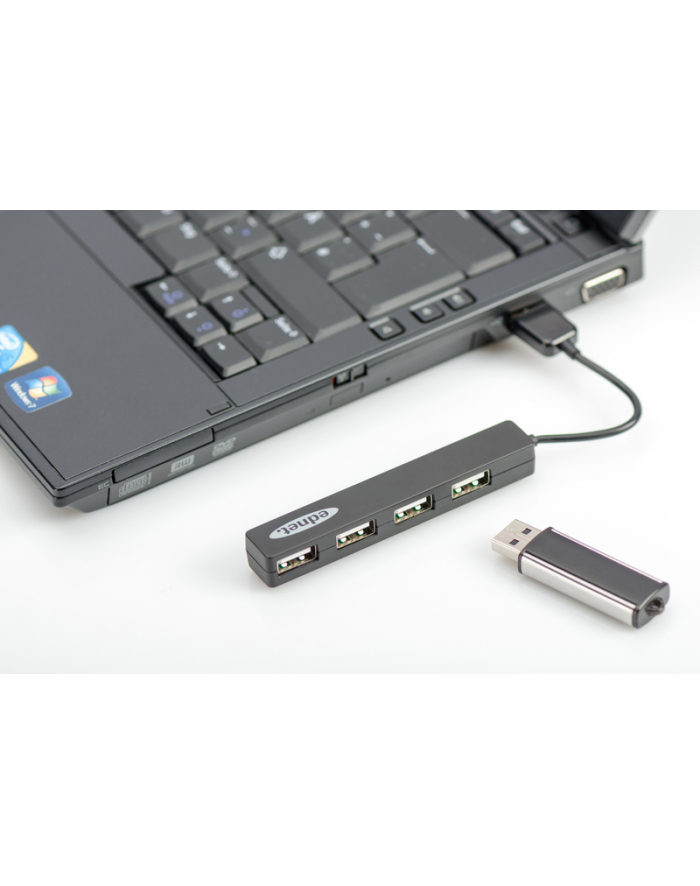 ednet HUB/Koncentrator 4-portowy USB 2.0 HighSpeed, czarny główny