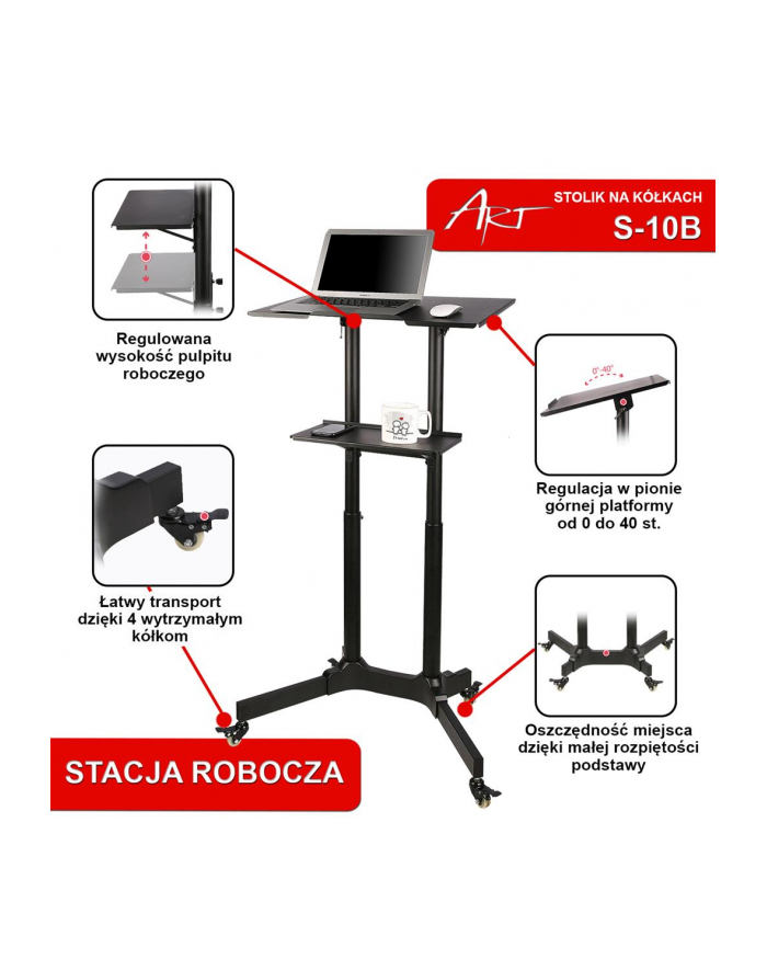 art Stacja robocza pod notebooka/projektor S-10B główny