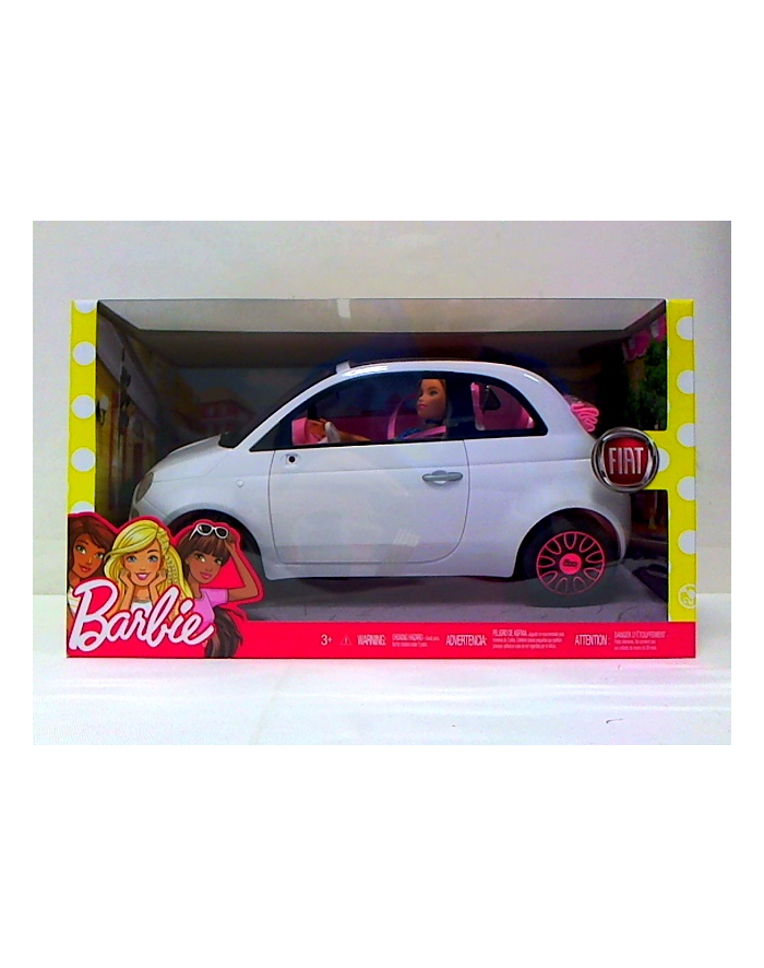 mattel Barbie auto dla lalki Fiat + lalka FVR07 główny
