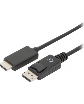 assmann Kabel adapter DisplayPort 1.2 z zatrzaskiem 4K 60Hz UHD Typ DP/HDMI A M/M czarny 1m