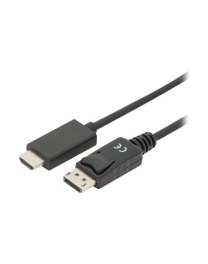 assmann Kabel adapter DisplayPort 1.2 z zatrzaskiem 4K 60Hz UHD Typ DP/HDMI A M/M czarny 1m główny