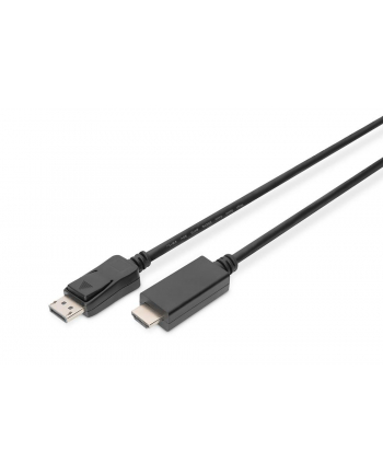 assmann Kabel adapter DisplayPort 1.2 z zatrzaskiem 4K 60Hz UHD Typ DP/HDMI A M/M czarny 1m