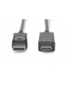 assmann Kabel adapter DisplayPort 1.2 z zatrzaskiem 4K 60Hz UHD Typ DP/HDMI A M/M czarny 1m - nr 40